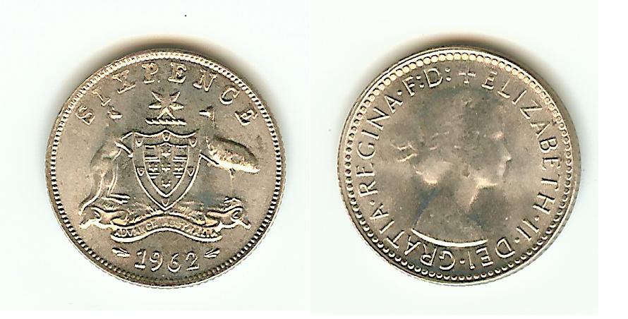 Australian 6 pence 1962 GEM Unc